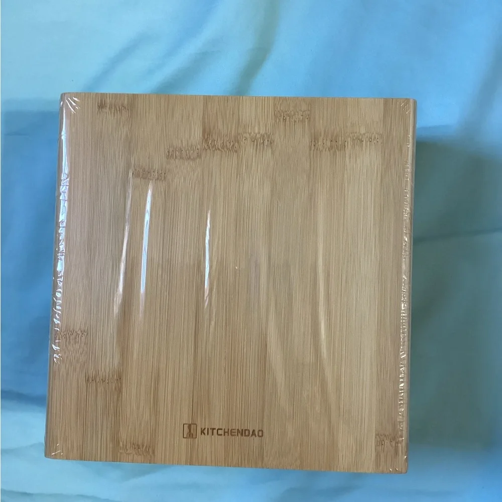 Kitchendao Universal Bamboo Knife Block NIB